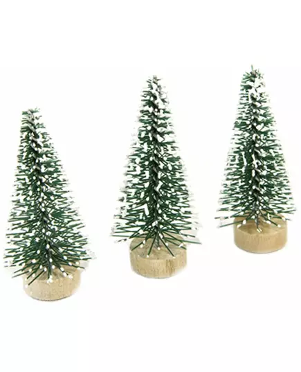 3 Small green artificial fir trees 5 cm