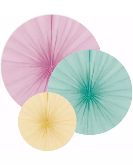3 rosetter av pastellpapir