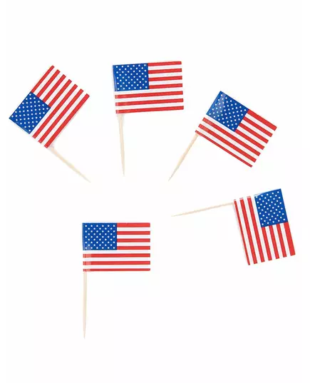 30 amerikanske flaggplukker 6 cm