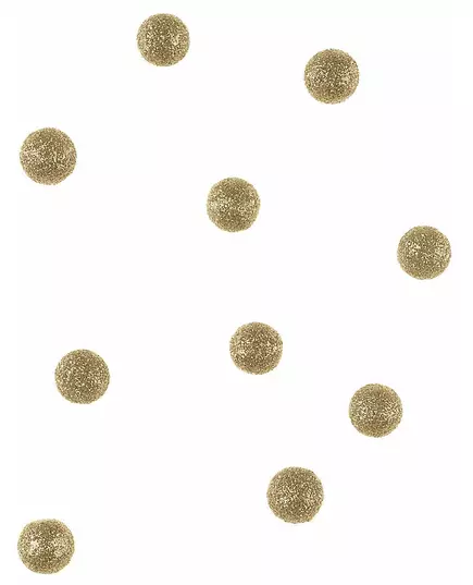 40 Gold glitter decorative balls 12 mm