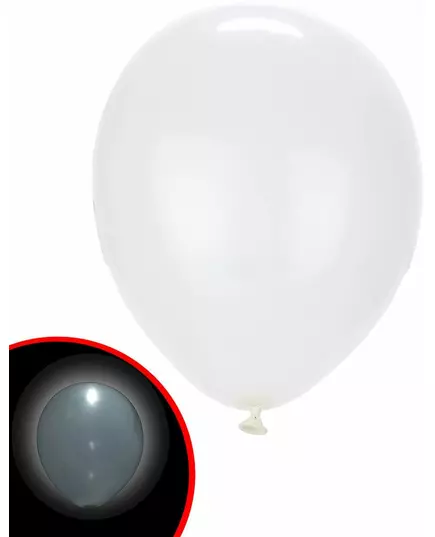 5 Illooms ® White LED Balloons