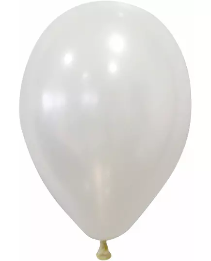 50 hvite metalliske ballonger 30 cm