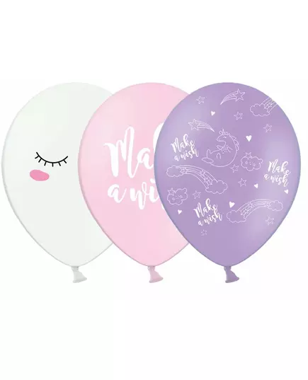 6 enhjørning lateksballonger 30 cm