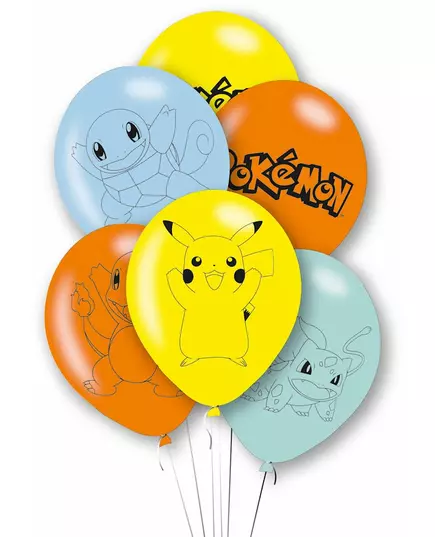 6 Pokémon Pikachu Latex Balloons
