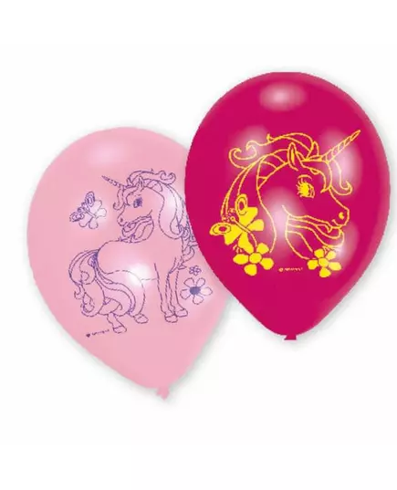6 rosa enhjørning latexballonger