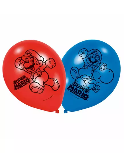 6 Super Mario latex balloons