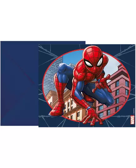 Spiderman-invitasjonskort med konvolutter