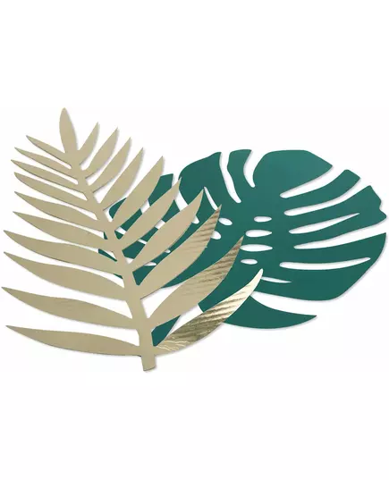 6 Green and Gold Tropical Leaves Cardboard