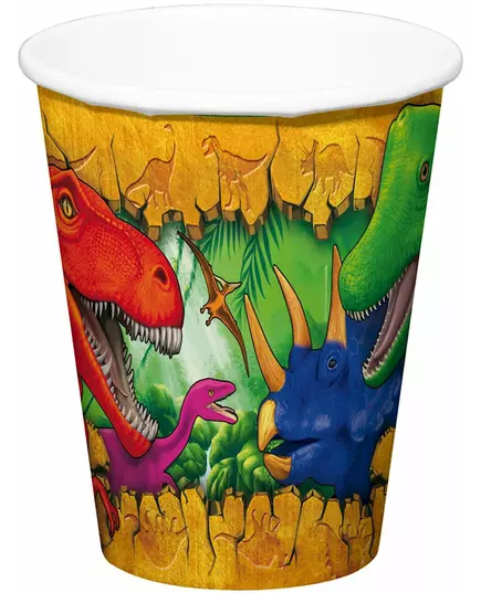 6 dinosaurpappkopper 250 ml