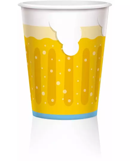6 store ølkrus i papp, 450 ml