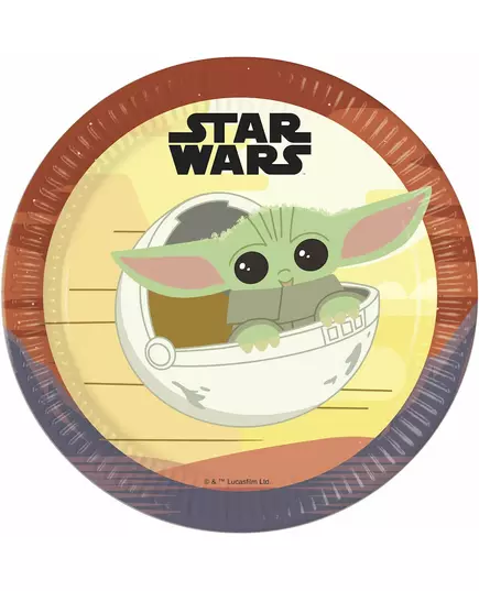 8 Baby Yoda The Mandalorian papirtallerkener 23 cm