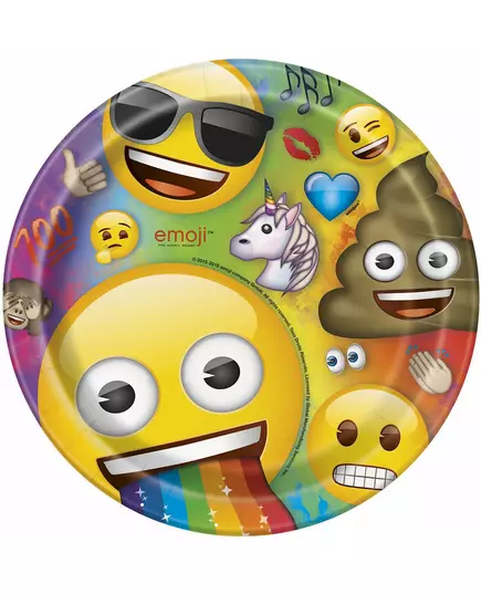 Emoji Rainbow Paper Plates 22 cm