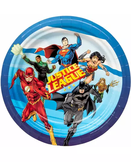 8 Justice League 23cm Paper Plates