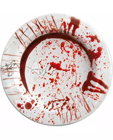 6 Bloody Halloween Paper Plates 23 cm