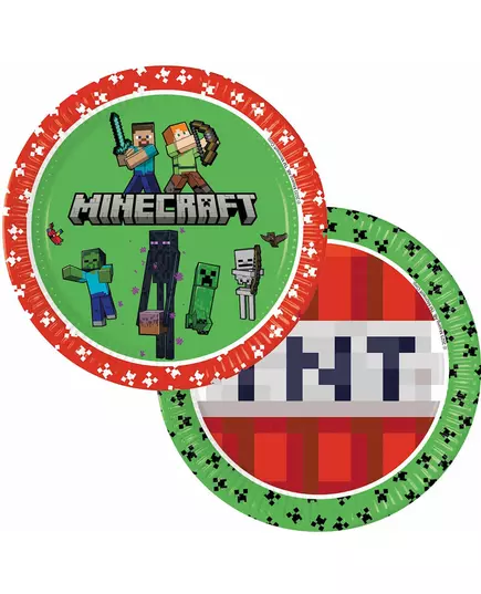 8 Minecraft 23 cm papirtallerkener