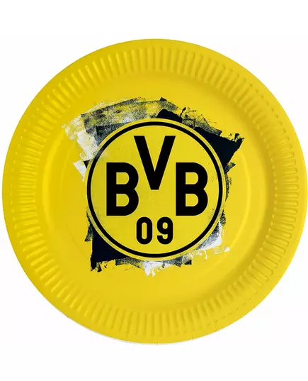 8 Borussia Dortmund round paper plates 23 cm