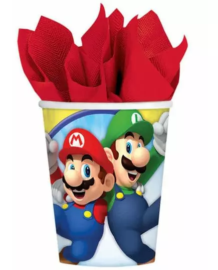 8 Super Mario 250 ml pappkopper