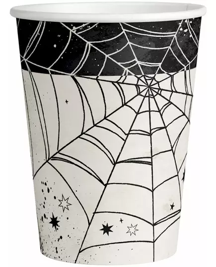 8 Spiderweb Paper Cups 250 ml
