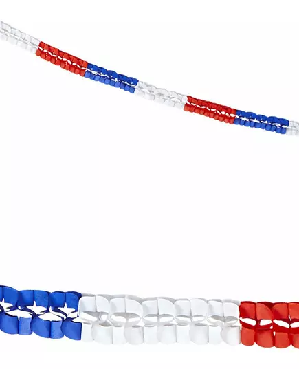 2 tricolor paper garlands supporting France 3 m