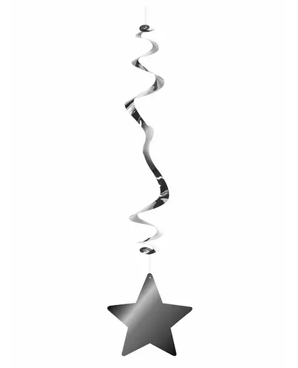 6 sølvstjerne brannsikre metalloppheng 80 cm
