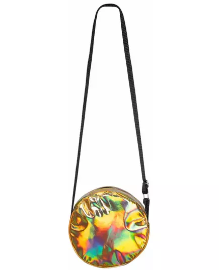 Gull holografisk rund crossbody-veske