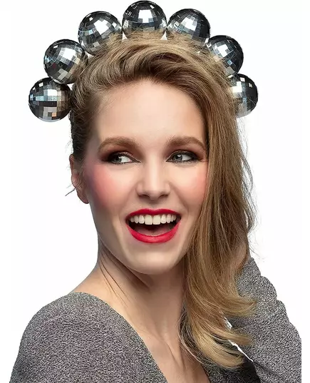 Adult silver disco ball headband