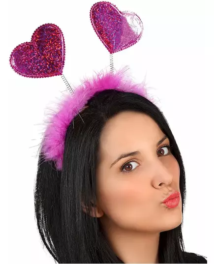 Adult Sequin Heart Headband with Fur