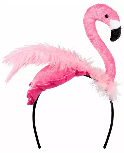 Rosa fjærflamingo-pannebånd til voksne