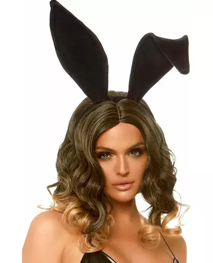 Adult Black Articulated Luxury Bunny Ears Headband