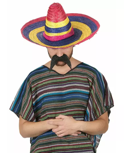 Flerfarget sombrero for voksne, 50 cm