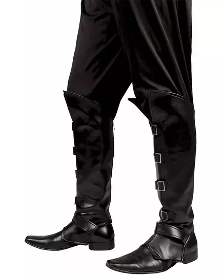 Adult black leather effect overboots