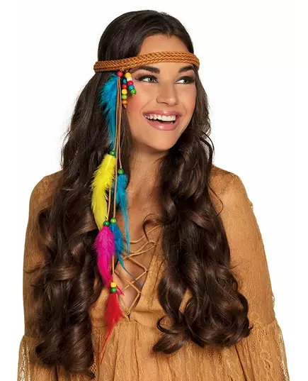 Adult fluorescent feather headband