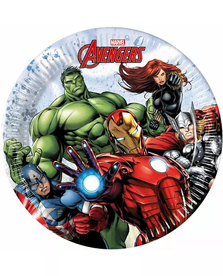 8 små Avengers Mighty papirtallerkener 20 cm