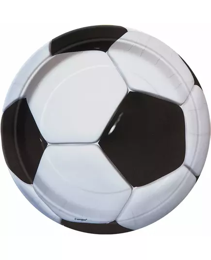 8 Small Football Cardboard Plates 18 cm
