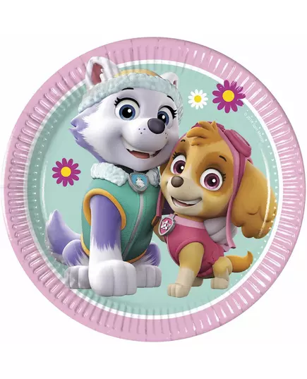 8 Small paper plates Paw Patrol Skye and Everest 20 cm