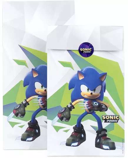 8 Sonic Prime Gift Bags 15x30 cm