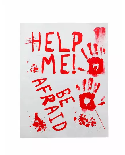 Blodig plakat hjelp meg 42 x 19 cm