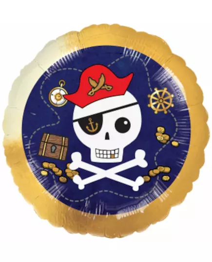Folieballong med piratskattekart 43 cm