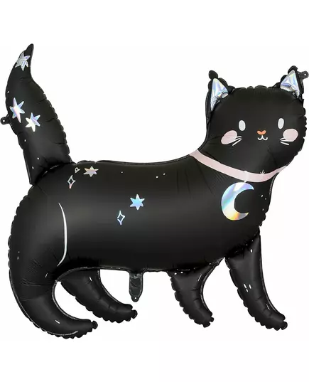 Halloween svart katt aluminiumsballong 96 x 95 cm