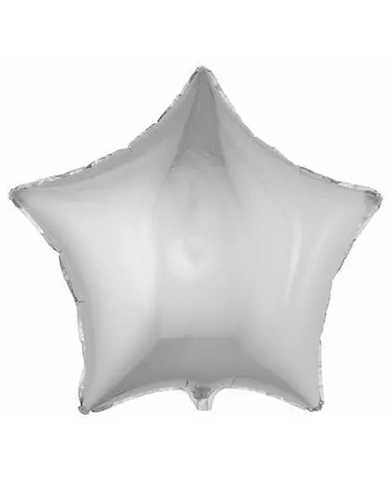 Silver star foil balloon 68 cm