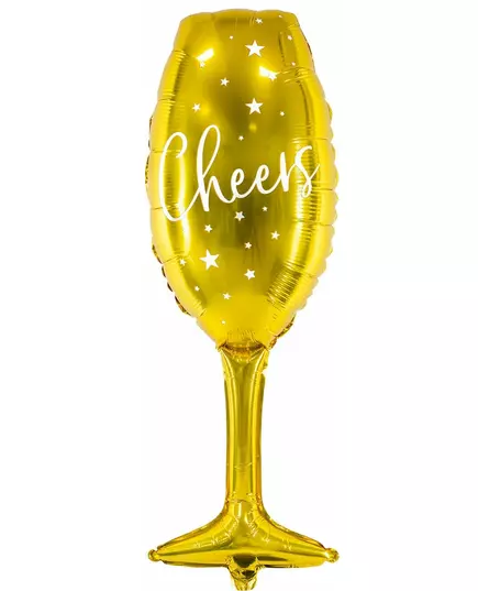 Gullfarget Cheers-folieballong 28 x 80 cm