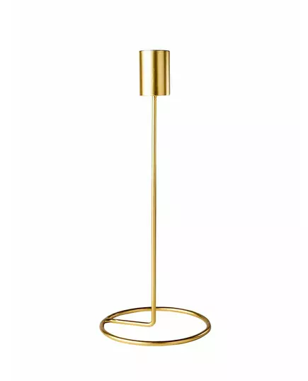 Designerlysestake på gullfarget metallbase 23 x 9,5 cm