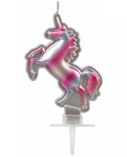 Pent rosa og sølvfarget enhjørningslys 16 x 9 cm
