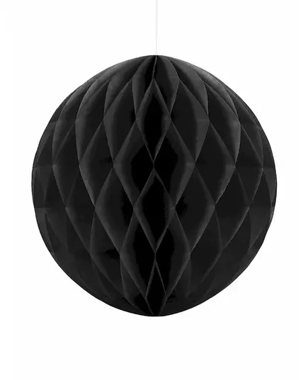 Svart papirball med bikakemotiv 20 cm