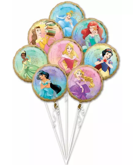 Bukett med 8 Disney Princess folieballonger