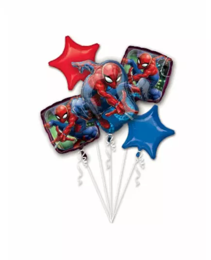 Bouquet of 5 Spiderman foil balloons
