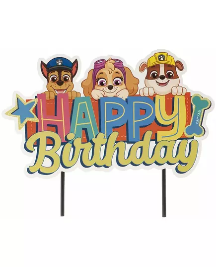 Cake topper Happy Birthday Paw Patrol 17.5 cm
