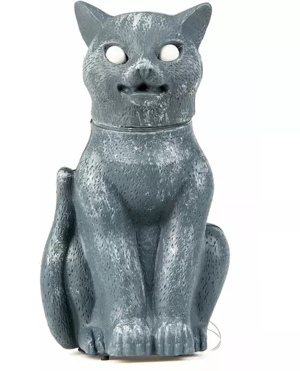 Svart katt med klare øyne, lyd og lys 30 cm