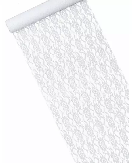 Hvit blondebordløper 30 cm x 5 m