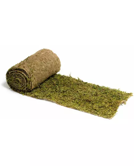 Bordløper i hvitt stoff og moseplanter, 20 cm x 2 m